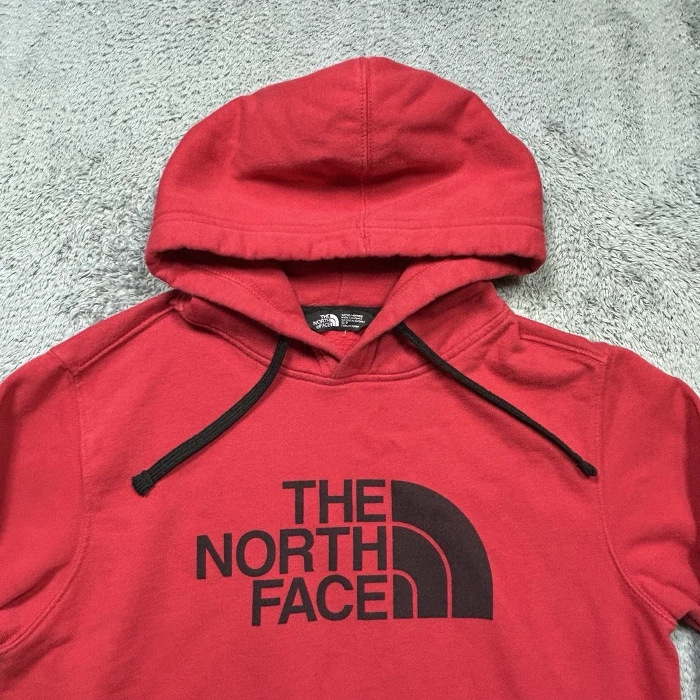 The North Face Hoodie Mens S Red Pullover Sweatshirt Half Dome Activewear A3VHC